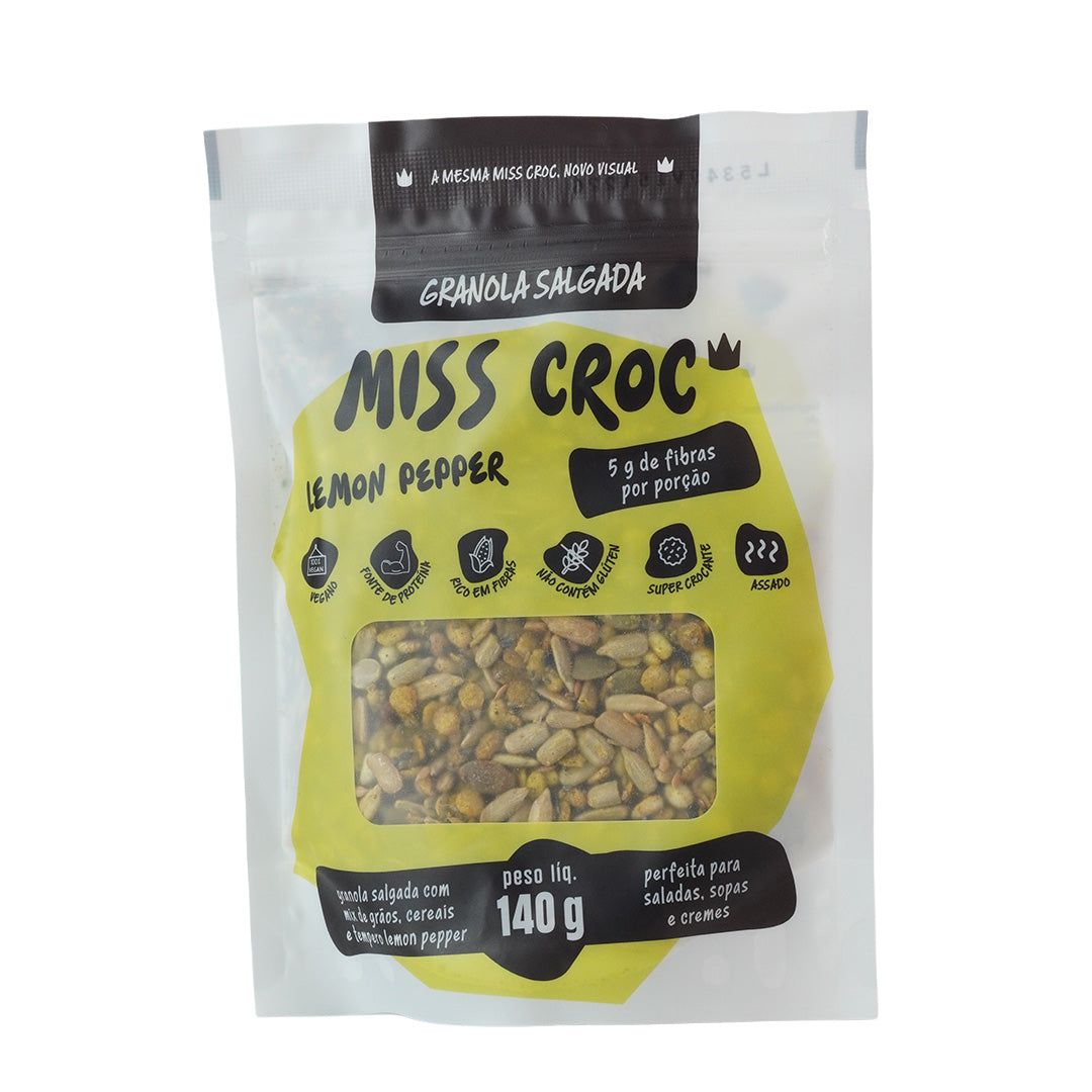 Granola Lemon Pepper – Pouch 140 g | Miss Croc