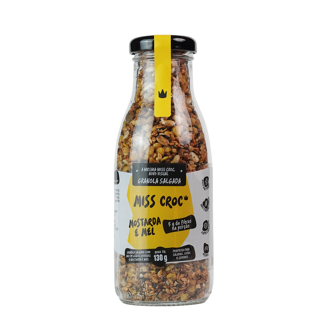 GRANOLA SALGADA MOSTARDA E MEL - GARRAFA 130G – Miss Croc
