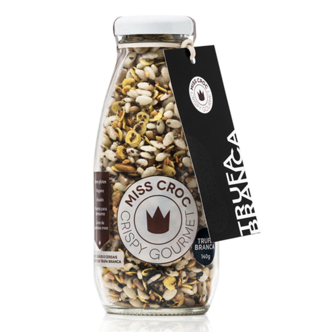 GRANOLA SALGADA SABOR TRUFA BRANCA - GARRAFA 140G