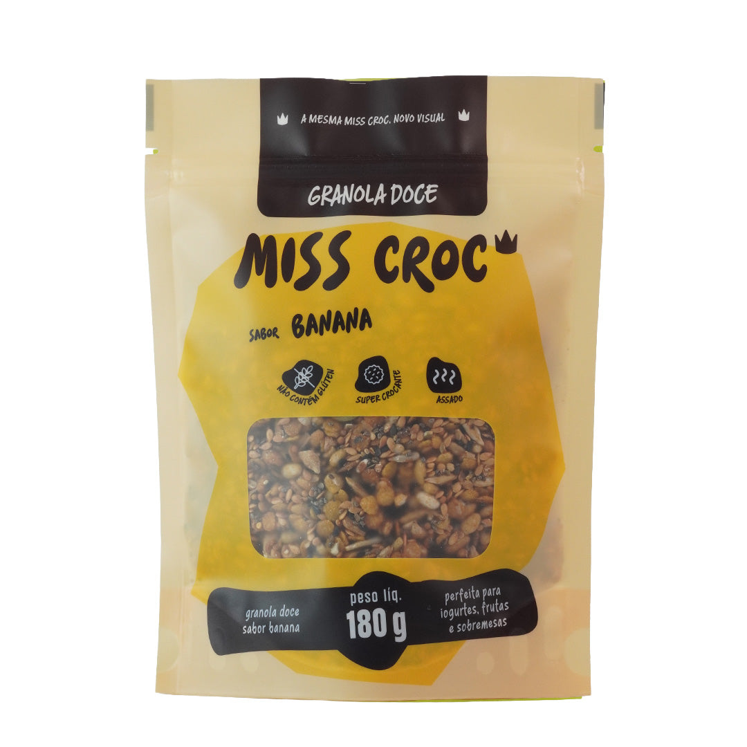 GRANOLA DOCE BANANA - POUCH 180G - Miss Croc & Bee2Be