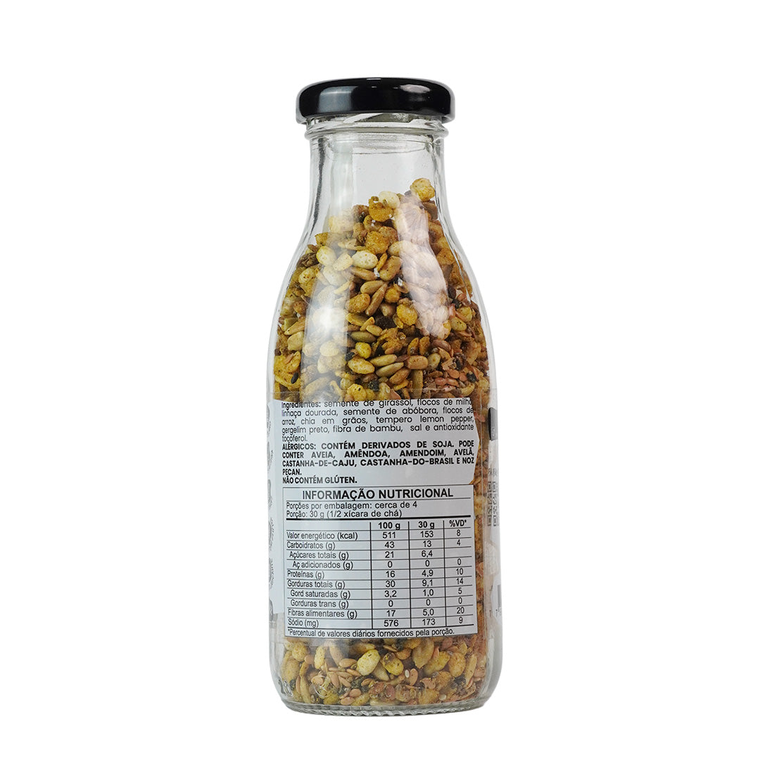 GRANOLA SALGADA LEMON PEPPER - GARRAFA 130G