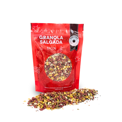GRANOLA SALGADA VERSÃO SABOR BACON - POUCH 140G
