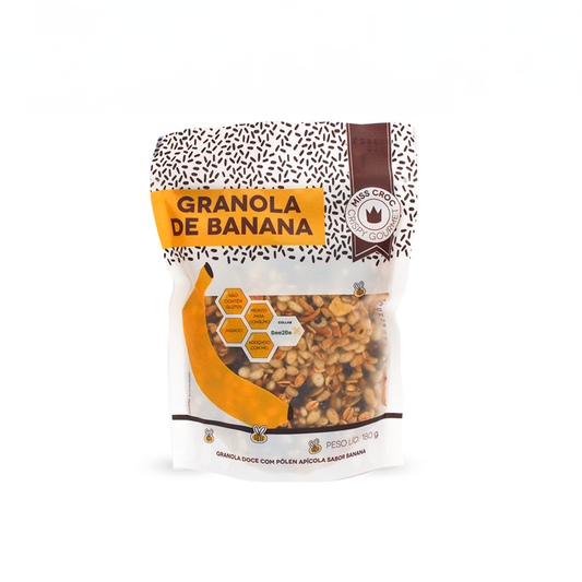 GRANOLA DOCE SABOR BANANA - POUCH 180G - Miss Croc & Bee2Be