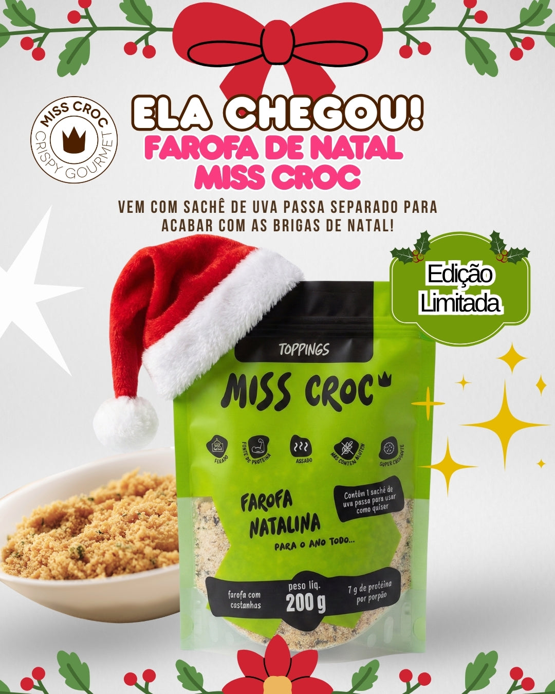 FAROFA NATALINA PARA O ANO TODO - POUCH 200g