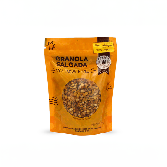 GRANOLA SALGADA SABOR MOSTARDA E MEL - POUCH 140G