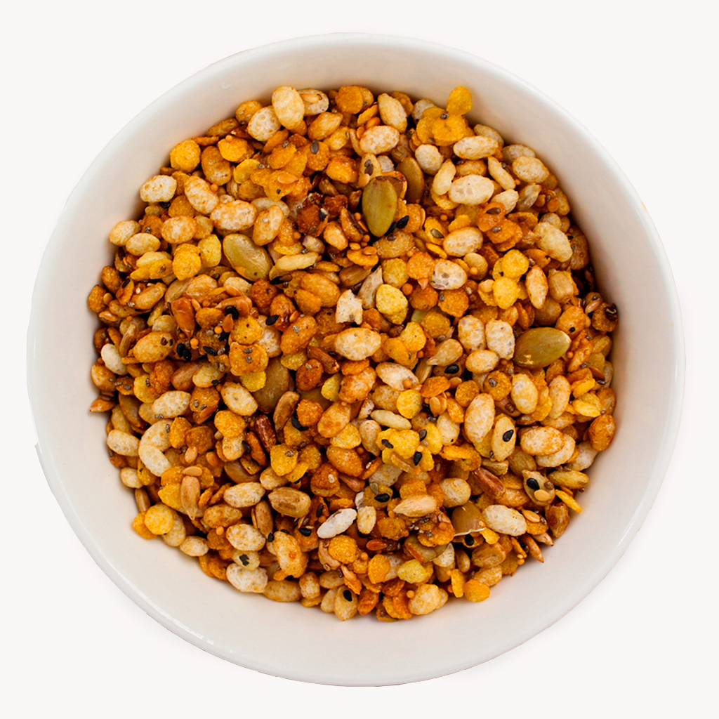 GRANOLA SALGADA SABOR MOSTARDA E MEL - GARRAFA 130G