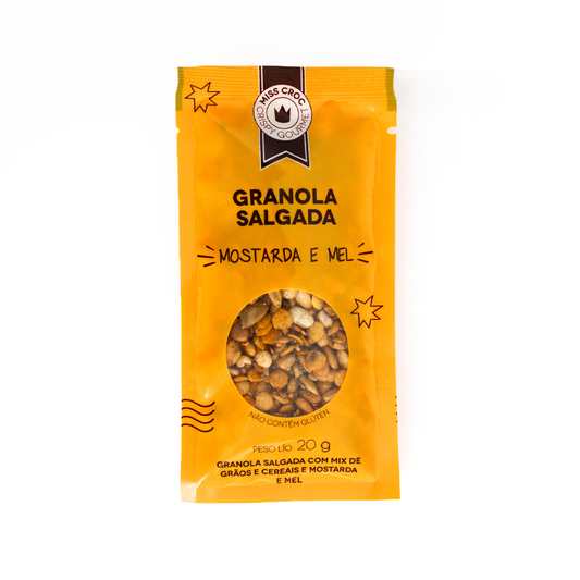 GRANOLA SALGADA SABOR MOSTARDA E MEL -  KIT SACHÊS