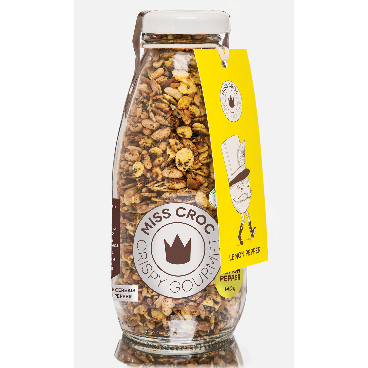 GRANOLA SALGADA SABOR LEMON PEPPER - GARRAFA 130G