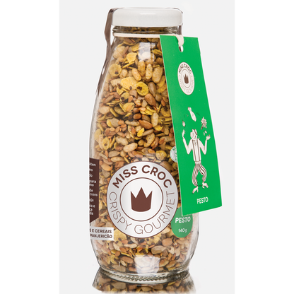GRANOLA SALGADA SABOR PESTO -  GARRAFA 130G