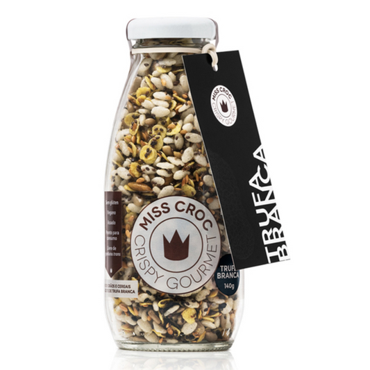 GRANOLA SALGADA SABOR TRUFA BRANCA -  GARRAFA 140G